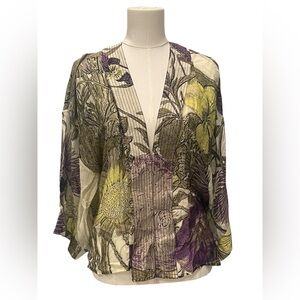 One hundred Stars Floral Print Lightweight Kimono Top - O/S